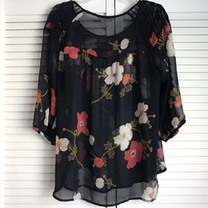 Lauren Conrad Sheer Blouse Size L